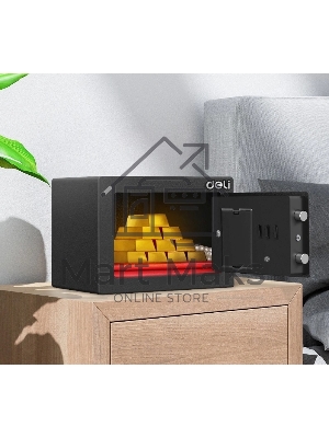 Сейф Deli ET510 230x 170x 170 мм, ключевой, электронный, черный/серебристый