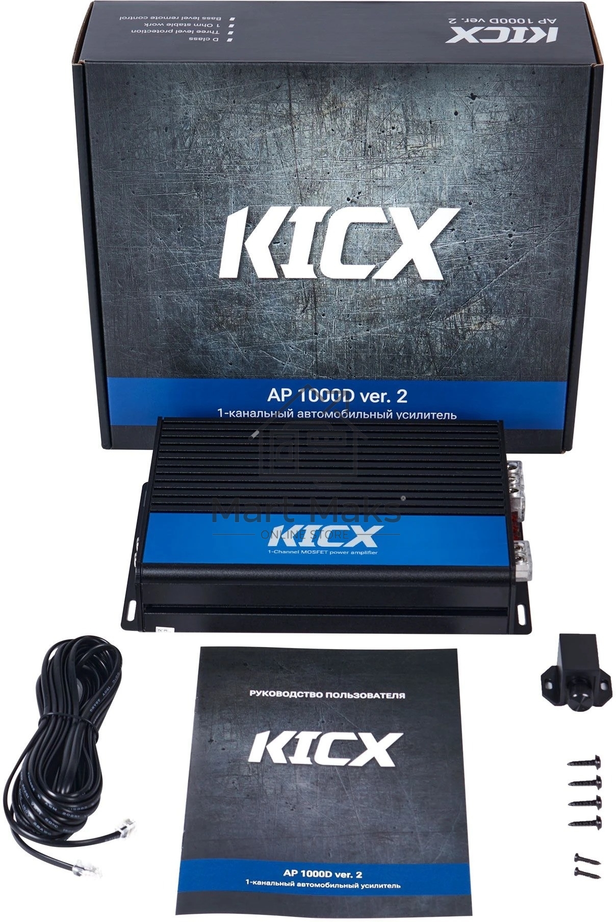 Усилитель автомобильный Kicx AP 1000D ver.2 одноканальный
