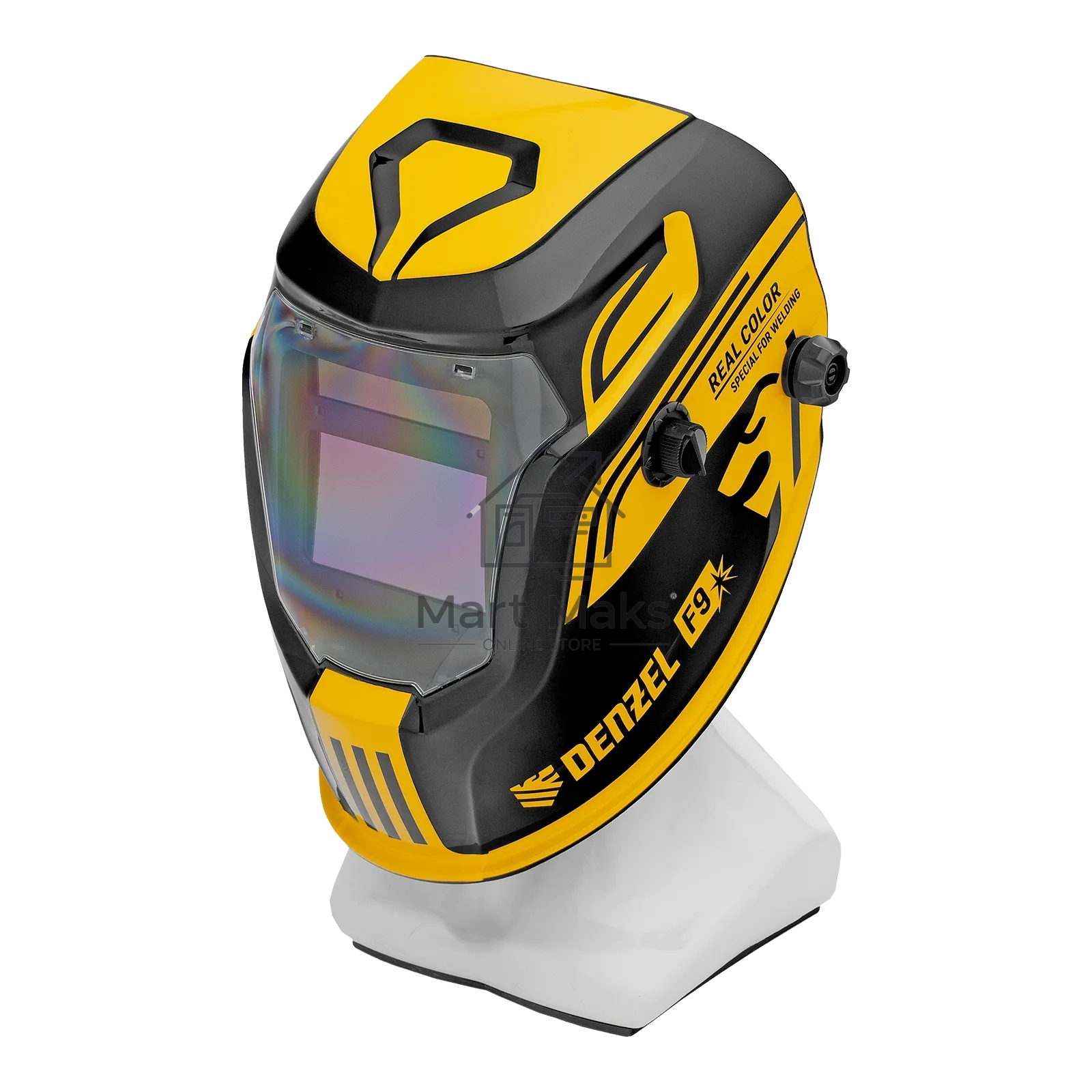 Щиток защитный лицевой (маска сварщика) Denzel F9, см. окно 100x60, Real Color, DIN 4-8/9-13