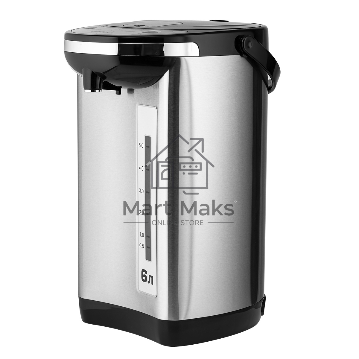 Термопот Centek CT-1084 сталь, 6.0 л, 750 Вт, 2 способа подачи воды, двойная защита от перегрева