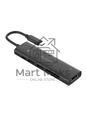 Разветвитель USB-C A4Tech DST-60C 2порт. серый