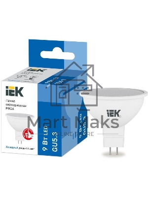 Лампа светодиодная IEK LLE-MR16-9-230-65-GU5 MR16 софит 9Вт 230В 6500К GU5.3