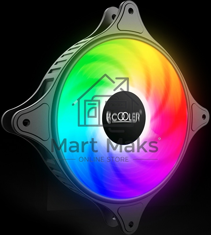 Кулер для корпуса Case Cooler PCCooler FX 120 ARGB BK 3 IN 1 (120x120x25mm, 4-pin PWM, ARGB, 52.79CFM, 33.2dBA, 2000RPM, Black, 3pcs)