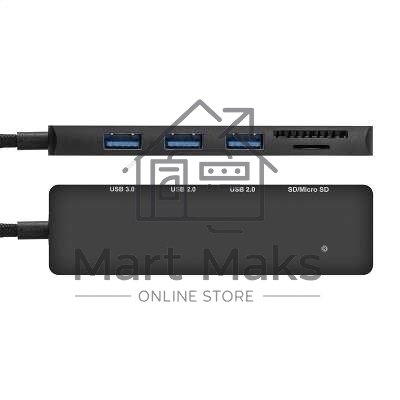 Док-станция 4-в-1 ExeGate DUB-2213C/CR (кабель-адаптер USB Type-C --> 2xUSB2.0+ 1xUSB3.0+Card Reader, Plug&Play, черный)