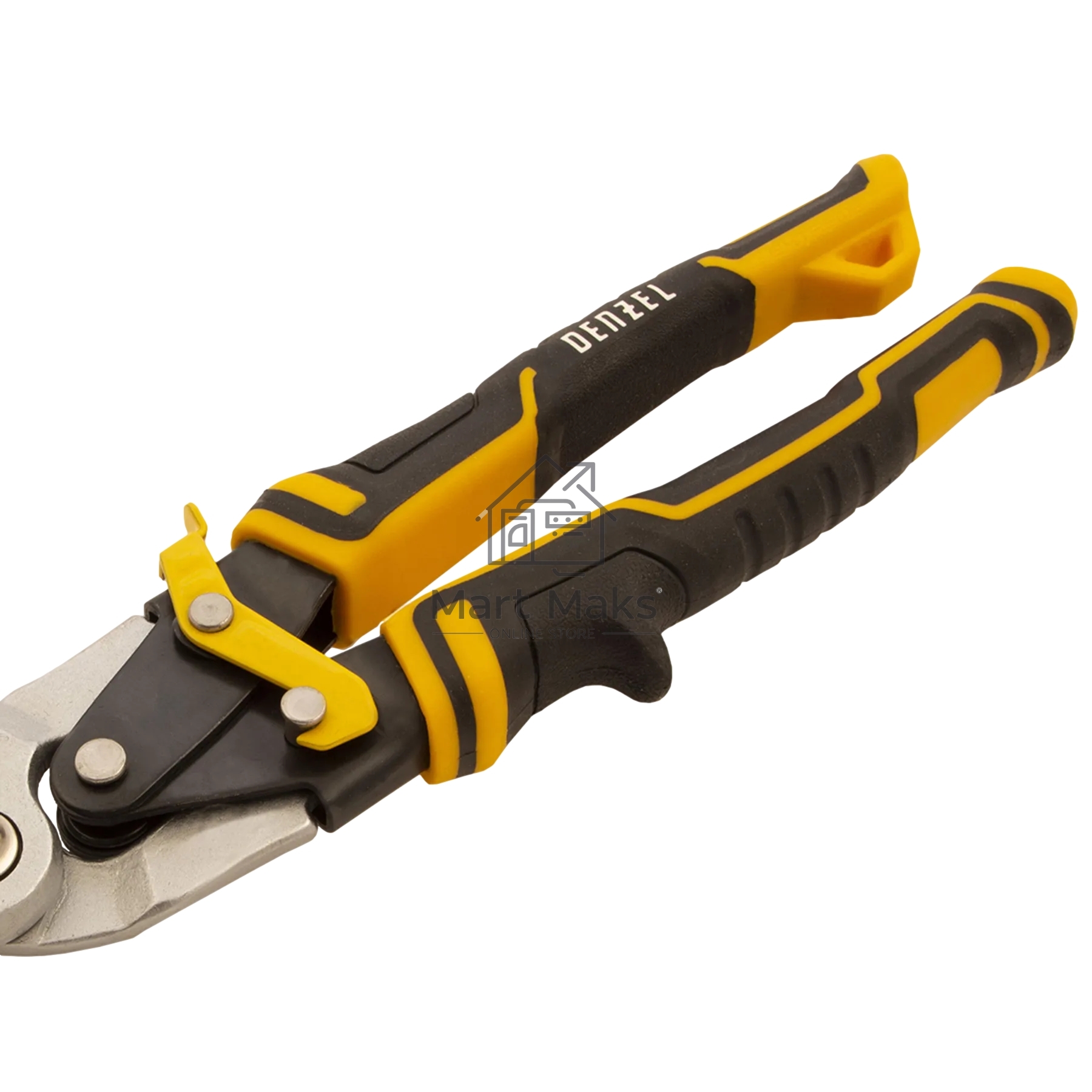 Ножницы по металлу Denzel, 270мм, прямой рез,сталь-CrMo, трехкомп.рук-ки