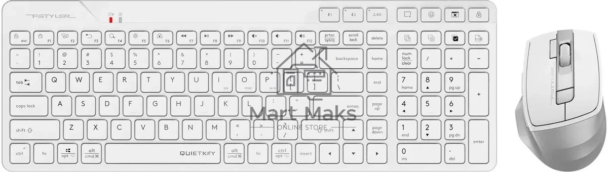 Клавиатура + мышь A4Tech Fstyler FB2800C Air2 белый клав:белый/серый мышь:белый/серый USB беспроводная Bluetooth/Радио slim