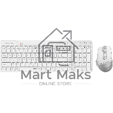 Комплект клавиатура+мышь A4Tech FStyler FB2800C Air2 беспроводной, USB + Bluetooth, 2000 DPI, белый/серый
