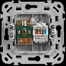 Розетка 2-местная RJ45/TV категория 5Е UTP РКТВ5е-2-0-ФлЧ черный FLITE