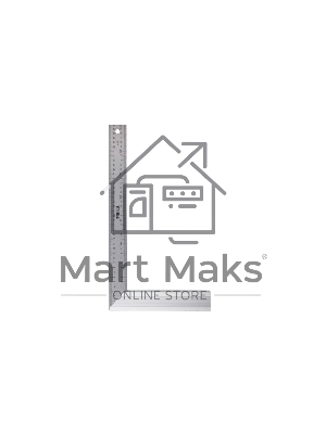 Угольник стальной, нержавеющая сталь, градуировка, алюминиевое основание, 400 мм Denzel