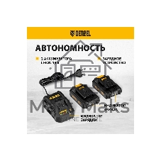 Дрель-шуруповерт Denzel CIDB-18-02, 18 В, 2 Ач, 50 Нм, бесщеточный, ударный