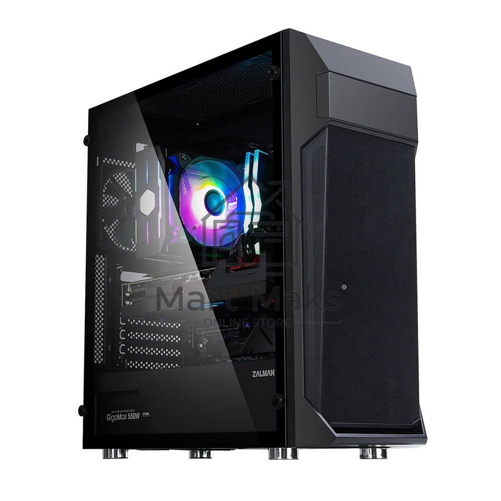 Компьютерный корпус ZALMAN Z1 PLUS, ATX, BLACK, WINDOW, 1x5.25