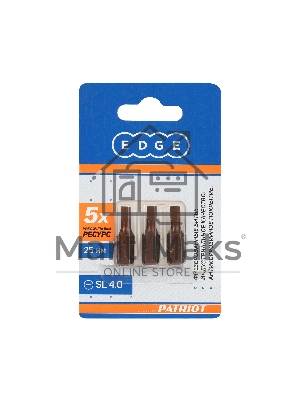 Бита EDGE by PATRIOT SL 4.0 мм, сталь S2, длина 25 мм, 3шт в блистере