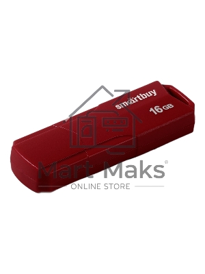 Флешка USB SmartBuy CLUE Burgundy (SB16GbCLU-BG), 16Gb, USB 2.0, R/W 20/10, красный