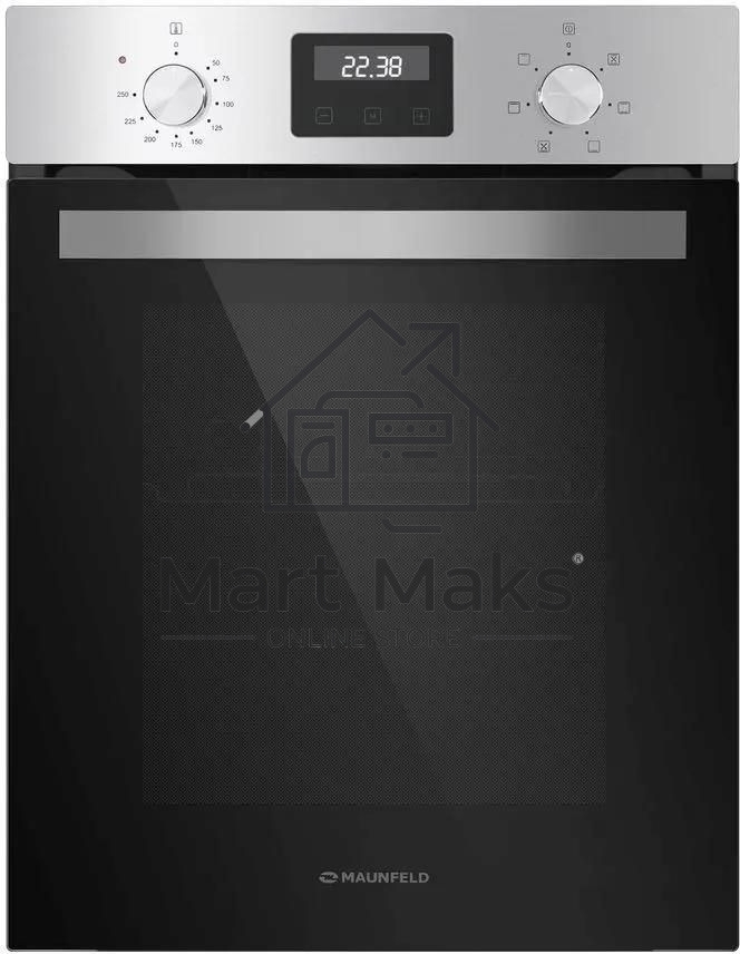 Шкаф духовой электрический Maunfeld EOEM516S, встраиваемый, 51л, дверца с 2 стеклами, нержавеющая сталь