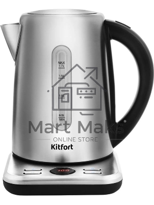 Чайник электрический Kitfort КТ-661 1.7л. 2200Вт черный/серебристый (корпус: металл)