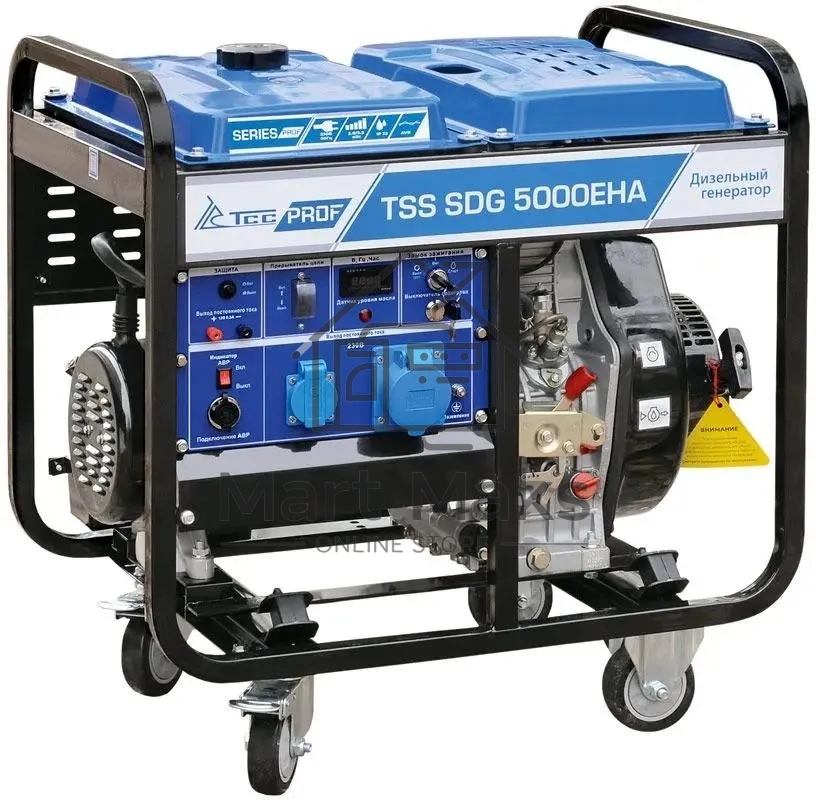 Электрогенератор дизельный ТСС SDG 5000EHA, 5.5 кВт, 84 дБ, 114 кг