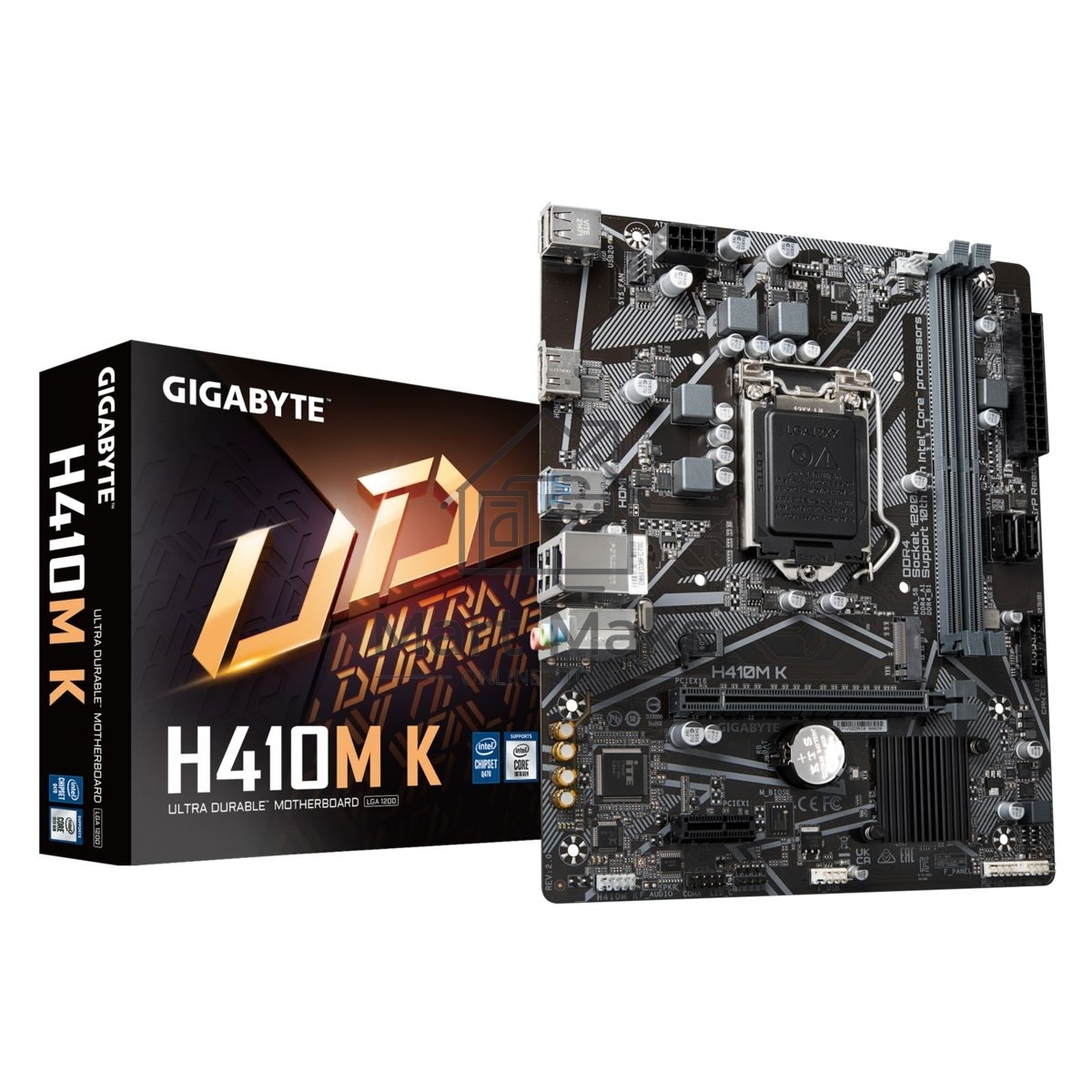 Материнская плата Gigabyte H410M K 2.0, LGA 1200, Intel Q470, 2xDDR4, 2xSATA, 1xM.2, 1xPCIe 3.0 x16, 1xPCIe x1, 1xHDMI, 1x 1Gb LAN, 2xUSB-A 3.2 Gen 1, 4xUSB-A 2.0, 3x3.5 мм, 7.1, mATX