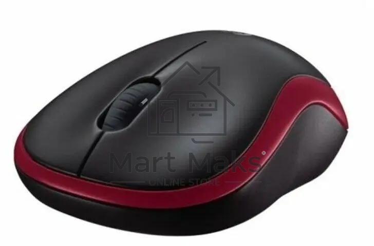 Мышь беспроводная Logitech M186 черный/красный, 1000 dpi, радиоканал, USB, кнопки - 3