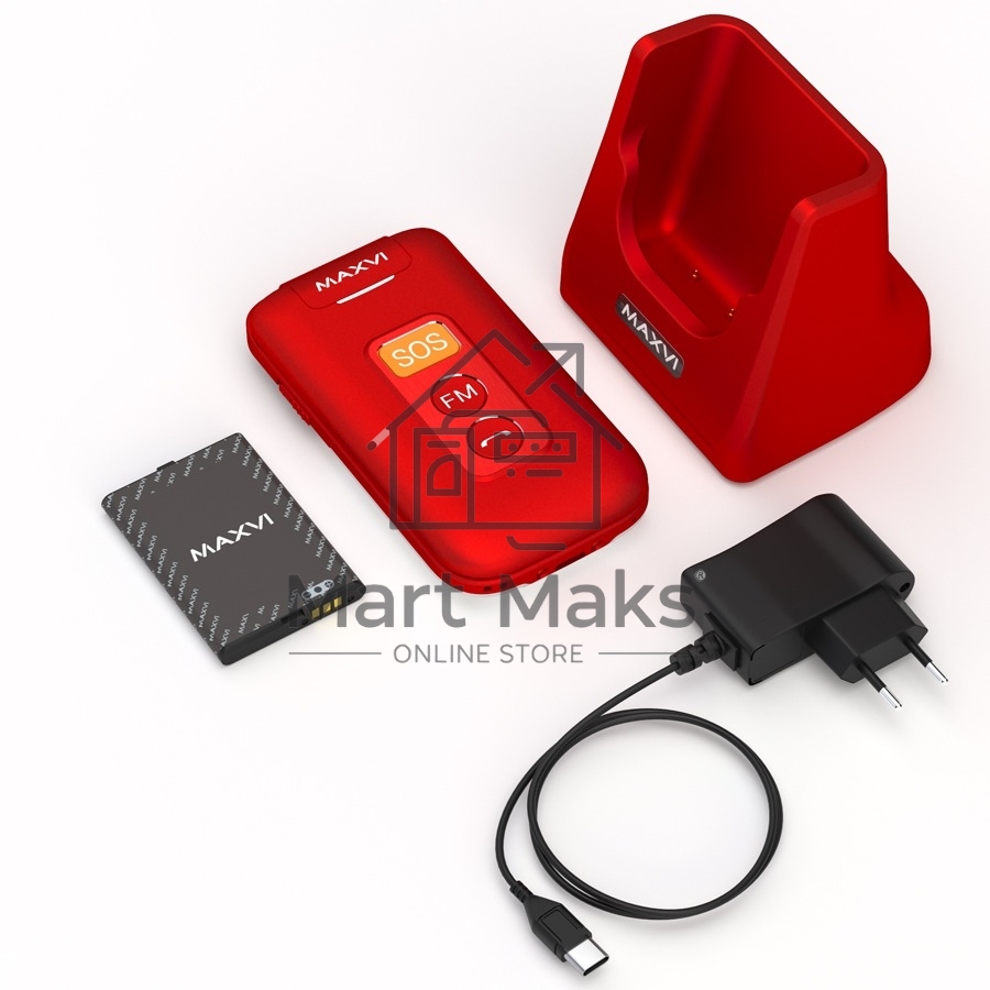 Мобильный телефон Maxvi E5 up красный