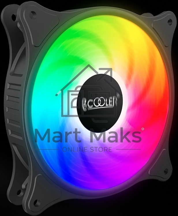 Кулер для корпуса Case Cooler PCCooler FX 120 ARGB BK 3 IN 1 (120x120x25mm, 4-pin PWM, ARGB, 52.79CFM, 33.2dBA, 2000RPM, Black, 3pcs)