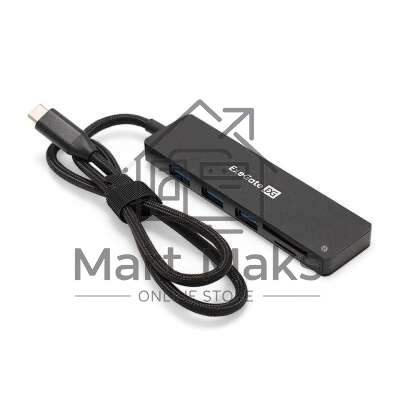 Док-станция 4-в-1 ExeGate DUB-2213C/CR (кабель-адаптер USB Type-C --> 2xUSB2.0+ 1xUSB3.0+Card Reader, Plug&Play, черный)