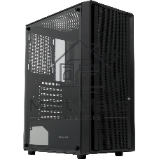 Компьютерный корпус без блока питания HSPD M530, Mesh Mid Tower, Black, TG, 0.4 SPCC, no fans ATX, mATX, mITX 155/290/200mm 2x2.5