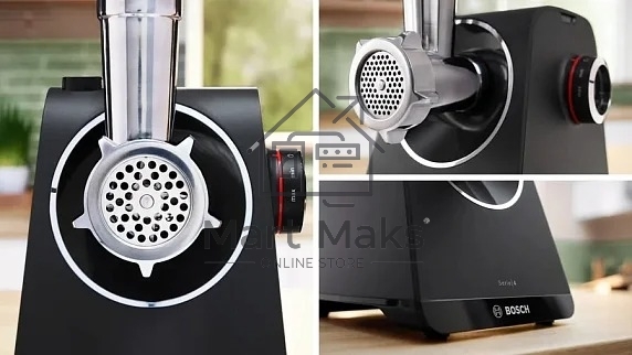 Мясорубка электрическая Bosch MFWS640B черный, 2100 Вт, 3.5 кг/мин, реверс, насадки - 9