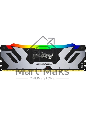 Оперативная память Kingston Fury Renegade, DDR5, 48Gb (1x48GB), 6400MHz, CL32, DIMM, с радиатором, RGB, серебристый/черный