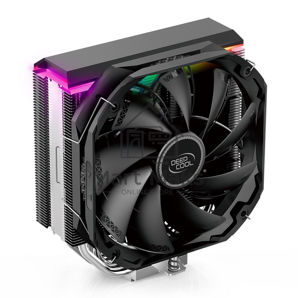 Кулер для процессора DEEPCOOL AS500 черный, 140 мм, алюминий/медь, 1200 об/мин, 26 дБ, 4 pin, 220 Вт, 164 мм
