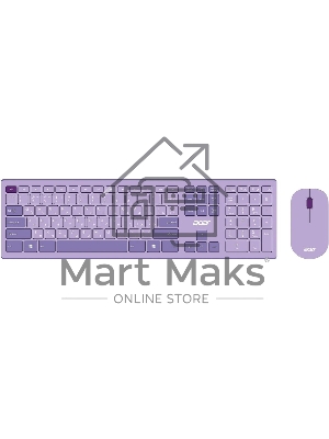 Комплект клавиатура + мышь Acer OCC205 беспроводной USB, 1200 dpi, фиолетовый