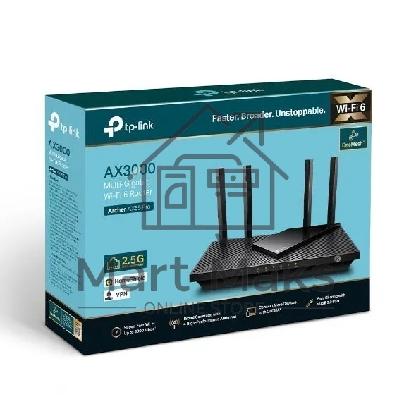 Двухдиапазонный гигабитный TP-Link Archer AX55 Pro AX3000 Wi-Fi 6 роутер