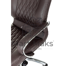 Кресло руководителя Бюрократ AURA/BROWN коричневый, кожа, крестовина алюминий
