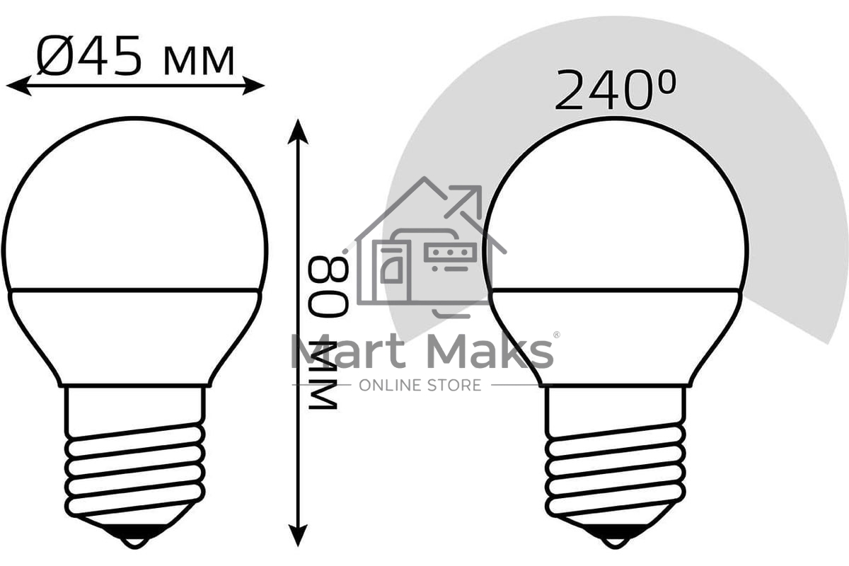 Лампа светодиодная Gauss Led Globe-dim E27 7Вт 4100К диммируемая 105102207-D