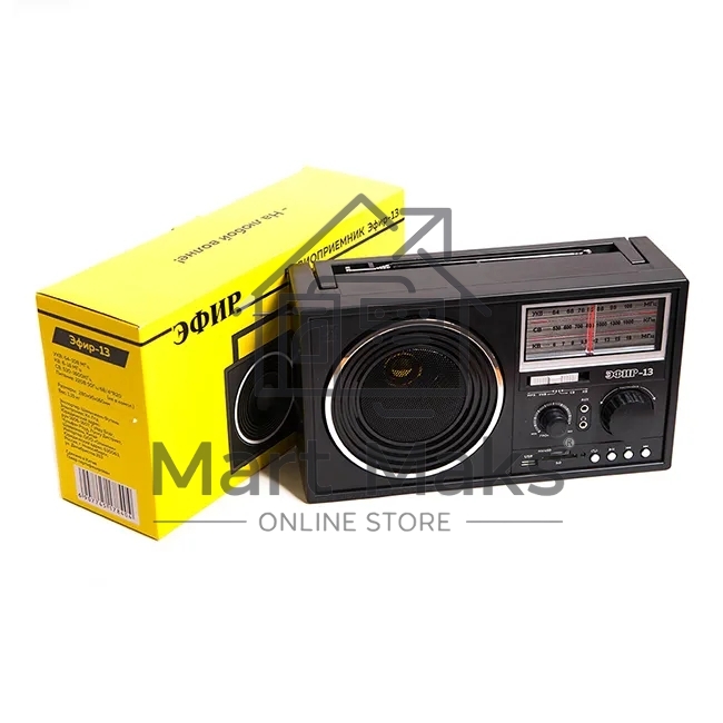 Радиоприемник ЭФИР 13 УКВ 64-108МГц, бат. 4*R20, 220V, USB/SD/microSD/AUX