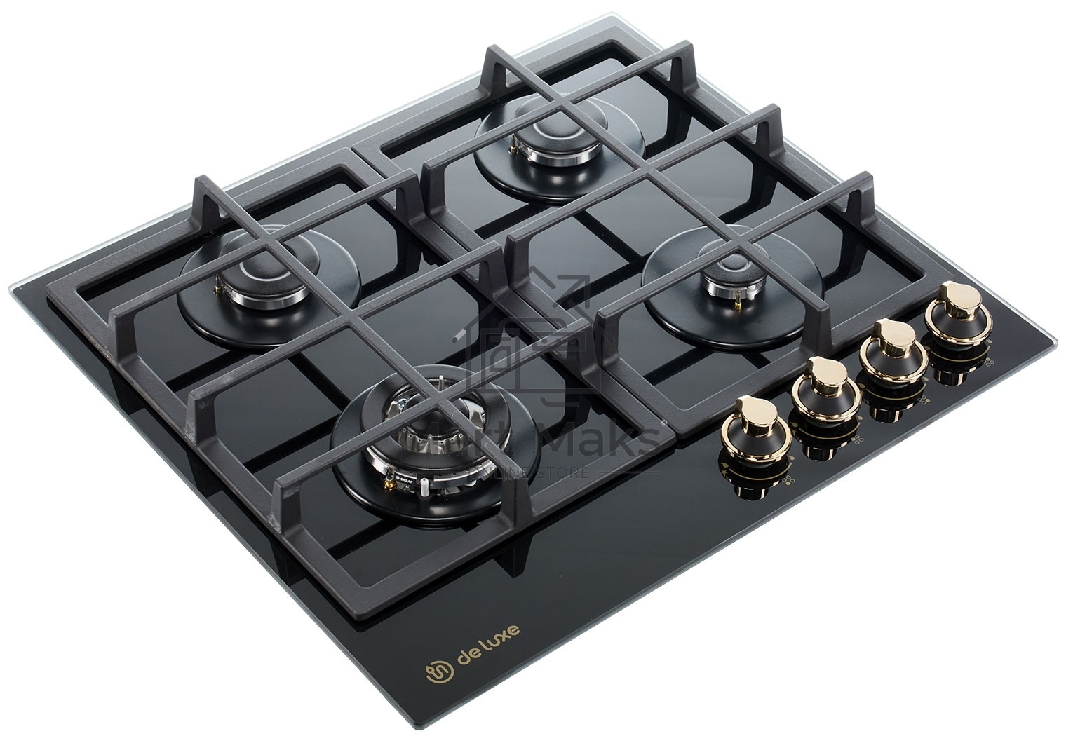 Газовая варочная поверхность DeLuxe GG4 750229F-TC-151, 4 конфорки, закаленное стекло, 7800 Вт