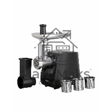 Мясорубка электрическая Endever Sigma-116 черный, 2600 Вт, 2.0 кг/мин, реверс, защита от перегрузки, металлический лоток, насадки - 5