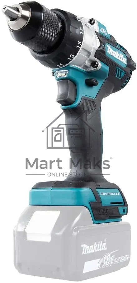 Дрель-шуруповерт аккумуляторная ударная бесщеточная Makita 18В, 13мм, 130Нм (без АКБ и ЗУ)