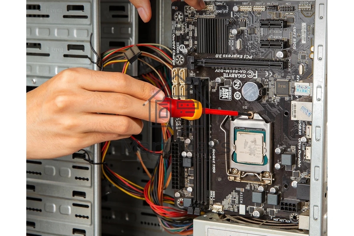 Диэлектрическая крестовая отвертка Deli DL513060 PH0х60мм сталь Cr-V, сертификат VDE для работ под напряжением до 1000 В