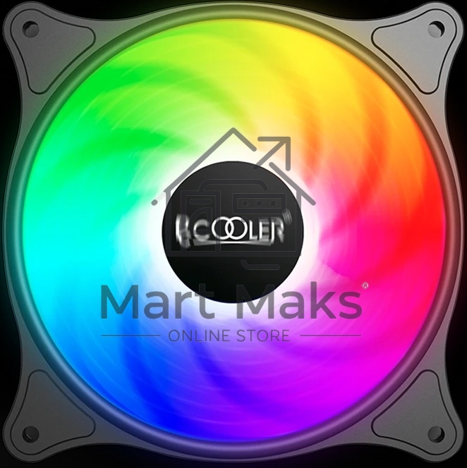 Кулер для корпуса Case Cooler PCCooler FX 120 ARGB BK 3 IN 1 (120x120x25mm, 4-pin PWM, ARGB, 52.79CFM, 33.2dBA, 2000RPM, Black, 3pcs)