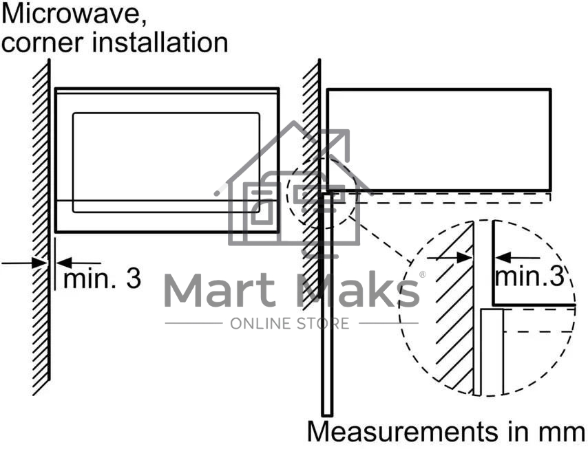 Встраиваемая микроволновая печь Bosch BFL524MB2 черный 20л. 800Вт