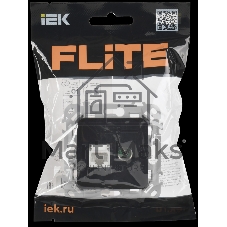 Розетка 2-местная RJ45/TV категория 5Е UTP РКТВ5е-2-0-ФлЧ черный FLITE