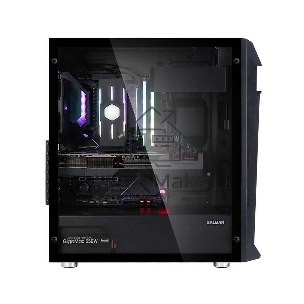 Компьютерный корпус ZALMAN Z1 PLUS, ATX, BLACK, WINDOW, 1x5.25