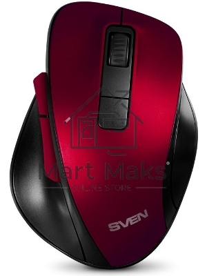 Мышь беспроводная SVEN RX-525SW красная (бесшумн. кл., 5+1кл. 600-1400DPI, Soft-touch, блист.)