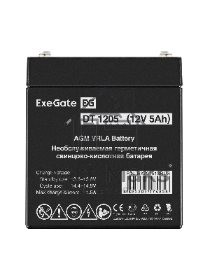 Аккумуляторная батарея ExeGate DT 1205 (12V 5Ah, клеммы F2)