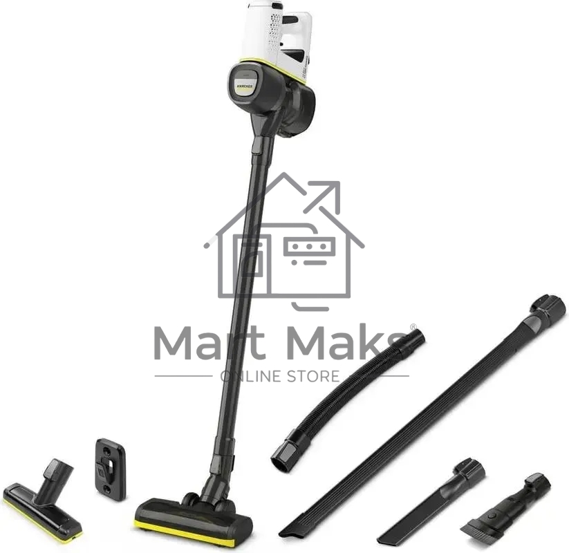 Пылесос вертикальный/ручной Karcher VC 4 черный/белый, питание от аккумулятора, 140 Вт, уборка сухая, пылесборник 0.65 л, работа от АКБ max - 30 мин