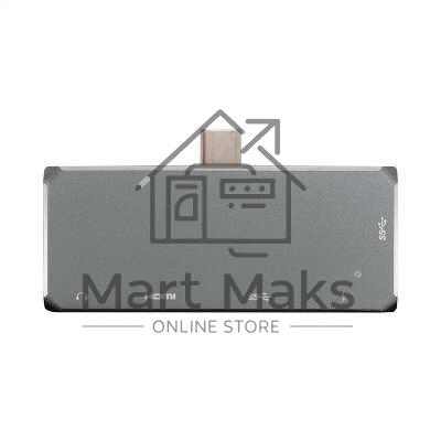 Док-станция 5-в-1 ExeGate DUB-31C/PD/HA (кабель-адаптер USB Type-C --> 1xUSB3.0 + Type-C DATA (480MB/s) + PD 100W + HDMI 4K@30Hz + Audio, Plug&Play, подходит для iPad Pro и мобильных телефонов, серый)