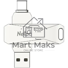 Флешка USB Netac U782C (NT03U782C-512G-32PN/replaced NT03U782C-512G-30PN), 512Gb, USB 3.2/TypeC, R/W 400/150, серебристый