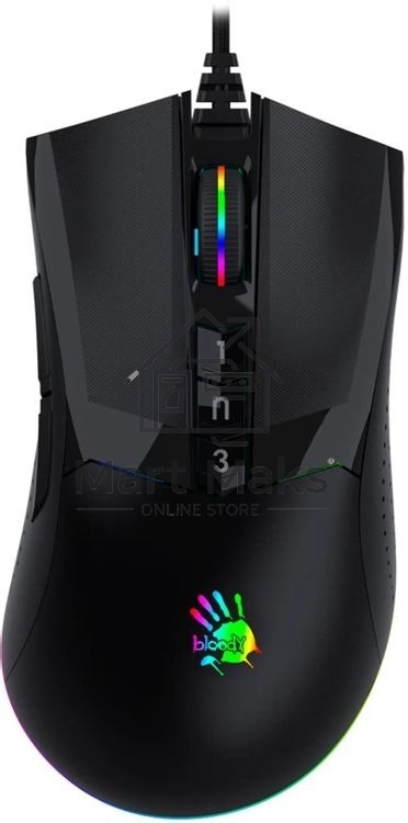 Мышь проводная A4Tech Bloody W90 Pro черный, 16000 dpi, USB, кнопки - 10