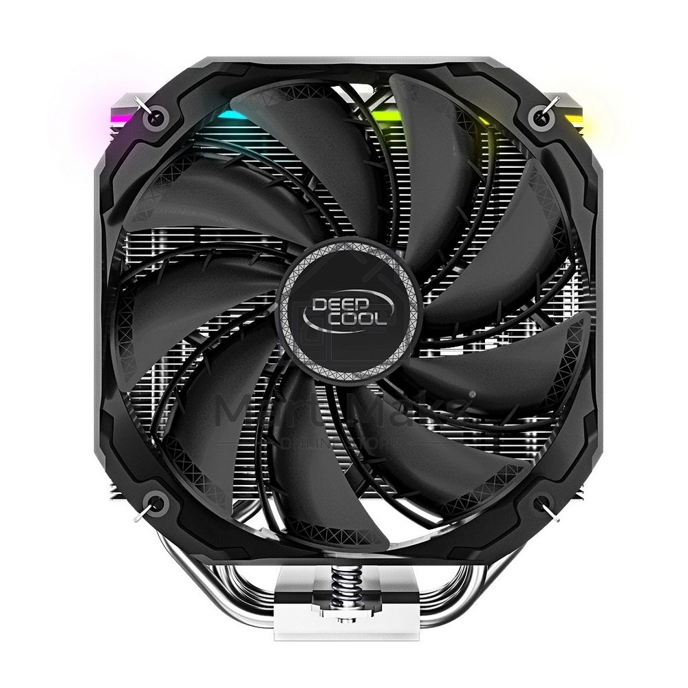 Кулер для процессора DEEPCOOL AS500 черный, 140 мм, алюминий/медь, 1200 об/мин, 26 дБ, 4 pin, 220 Вт, 164 мм