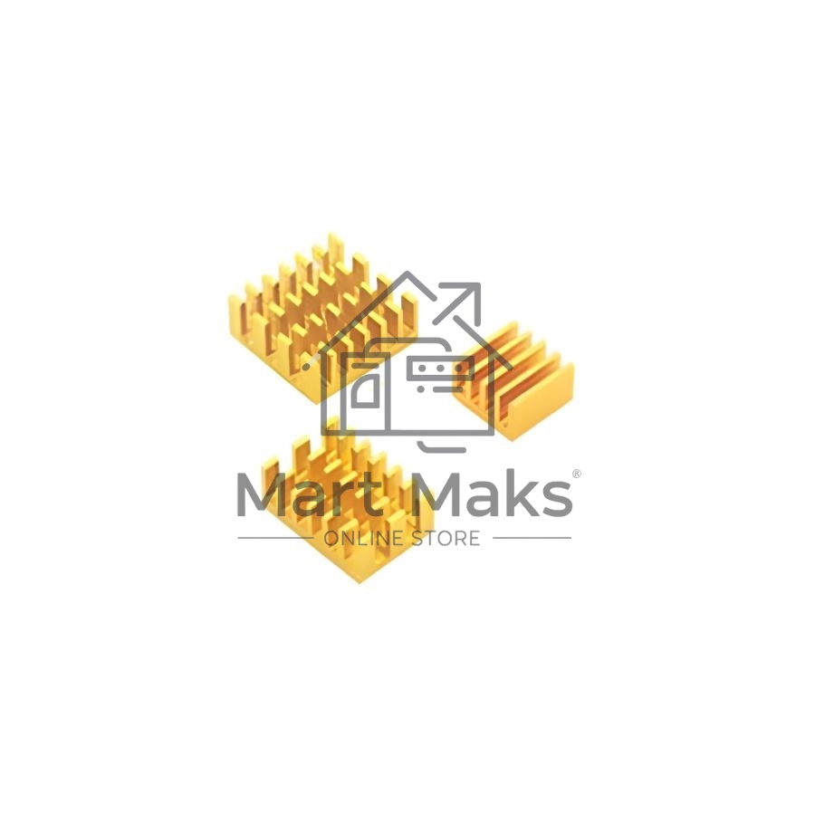 Набор радиаторов ACD RA539 Gold 3 in 1 Heat Sink Set Aluminum for Raspberry Pi 4B